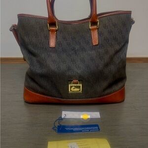 Dooney & Bourke Black and Brown Shoulder Bag